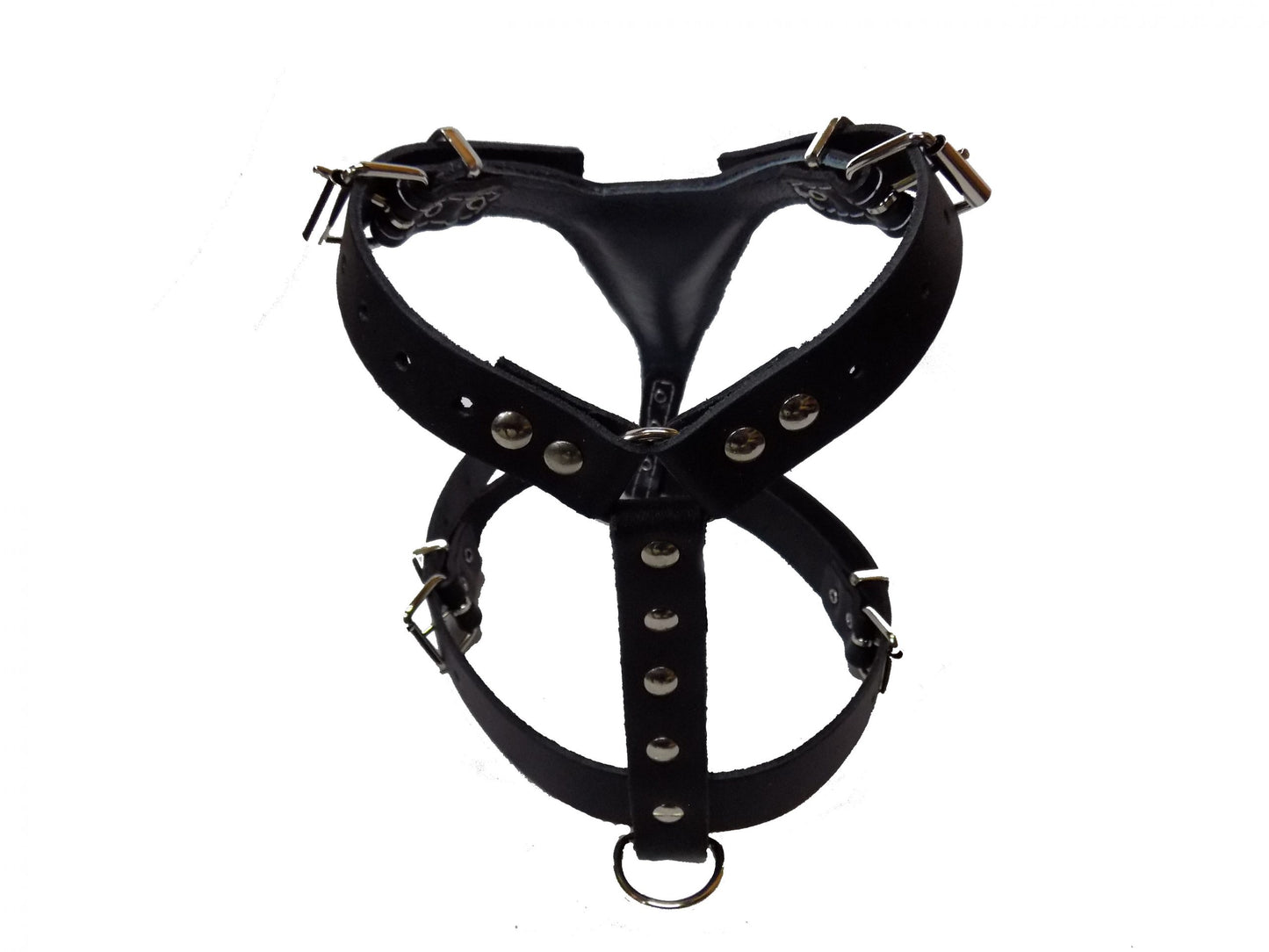 Black Plain Leather Dog Harness for Medium Dog Breeds