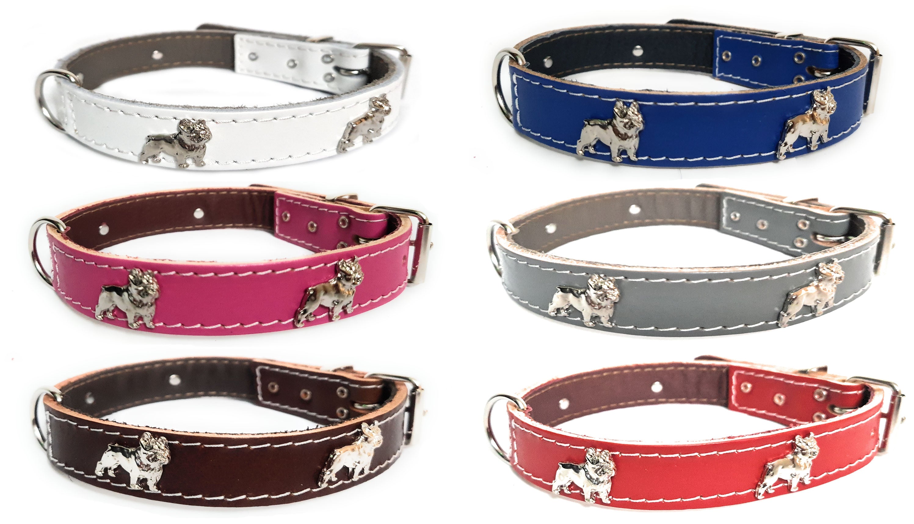 French bulldog leather collars best sale