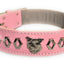 1.5" Staffy Leather Dog Collar with Decorative Design and Staffordshire Bull Terrier Badge