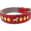 1.5" wide Leather Dog Collar with Decorative Gold Design and English Bull Terrier Badges