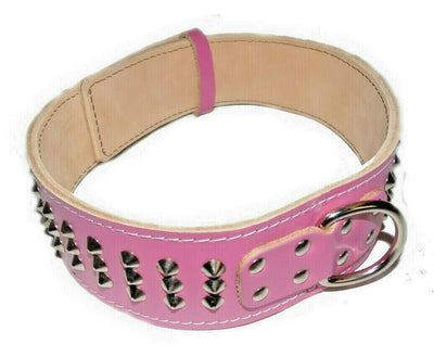 2.5 inch Heavy Duty Baby Pink Dog Collar with Studds